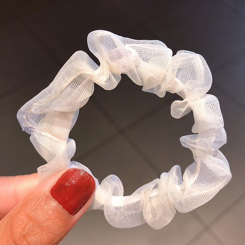 Mädchen Mori Kleine Transparente Netz Garn Bonbon Farbe Dickdarm Haars Chleim Macht Fotos Süßes Und Süßes Gummiband Haars Eil display picture 5