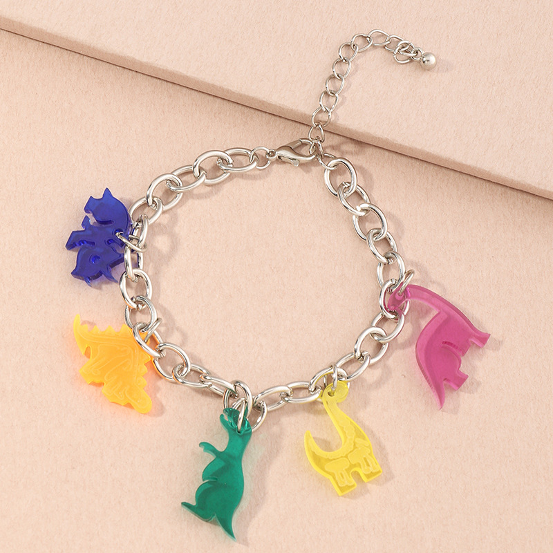 Nouveau Bracelet De Dinosaure En Résine Simple Chaîne En Argent Pour Femmes Vente En Gros display picture 6