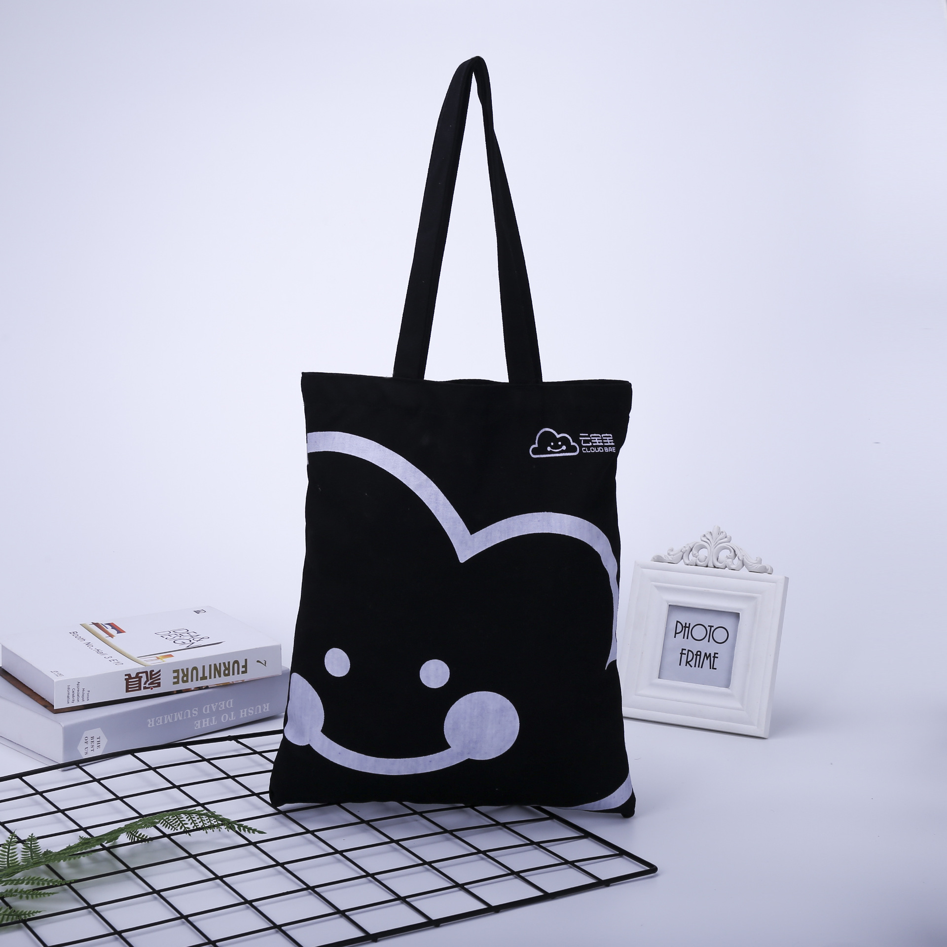 创意单肩手提帆布袋 精美动漫广告购物袋定制logo学生书本手提袋