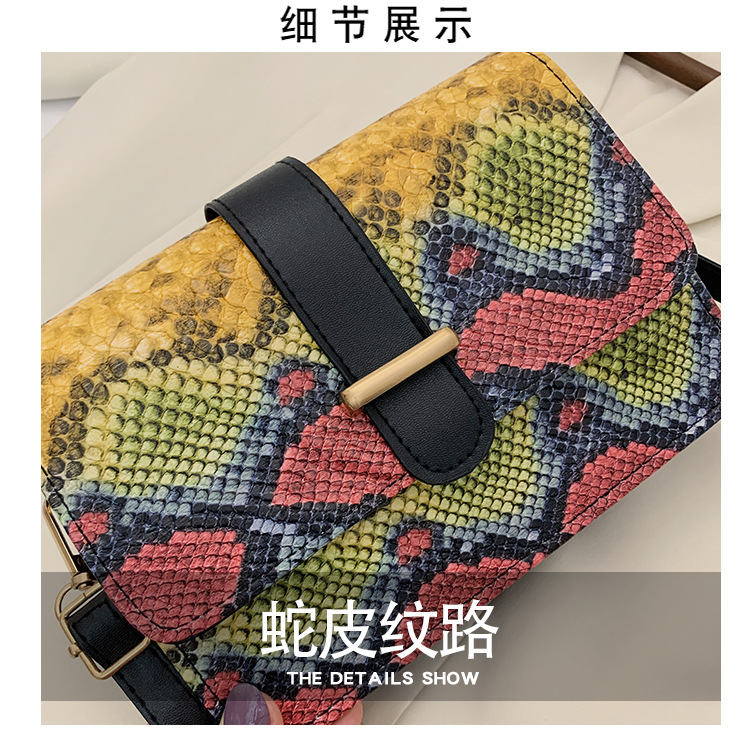 New Fashion All-match Retro Snakeskin Pattern Chain Small Square Bag display picture 26