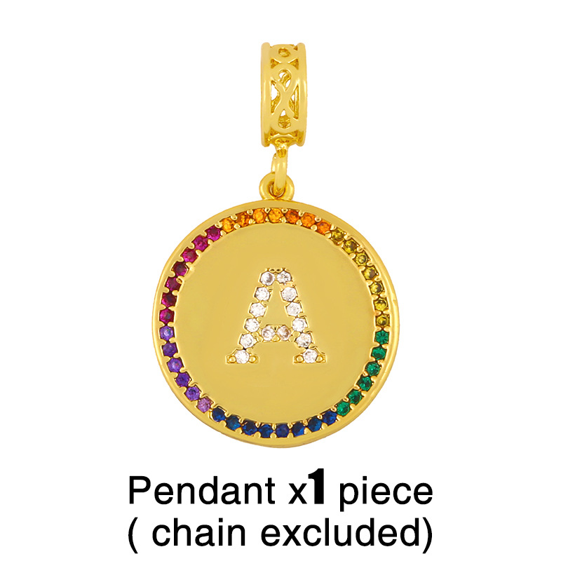 Vente Chaude Mode Plaque Ronde 26 Lettres Pendentif Collier En Gros display picture 28