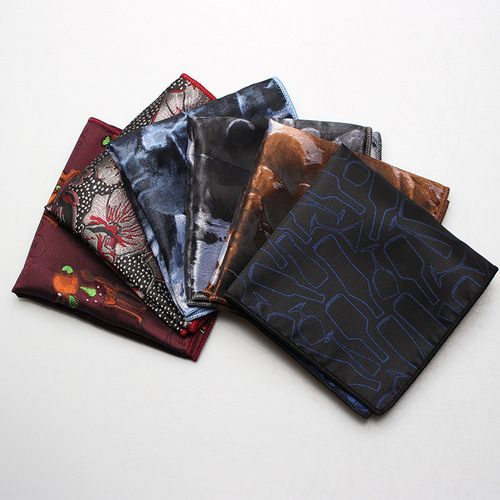 Polyester Silk Jacquard Pocket Square Men's Handkerchief Clothing Accessories Chinese Style Men's Pocket Square Wholesale