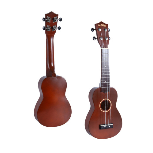 ALOHA 21-inch Basswood Ukulele Ukulele, Playable Instrument, Small Guitar, Factory Wholesale Logo Sticker