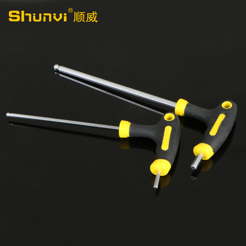 Knurl Dual-Color Ball Head T-Shaped Crutch Handle Internal Hex Wrench T-Shaped Plastic Handle Internal Hex Hex Key Hex Rod