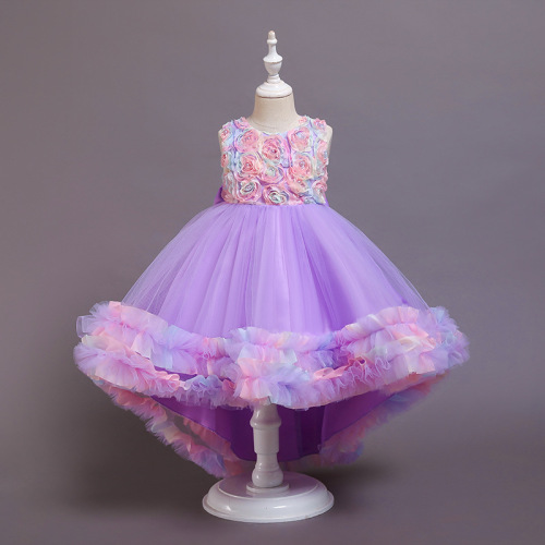 Children dress tuxedo Princess Dress Party Birthday performance dress piano performance cake mesh dress