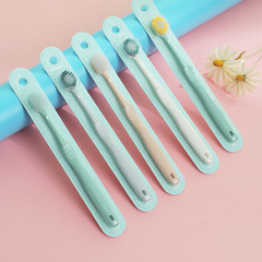 Japanese Plain Color Wide Head Toothbrush Macaron Single Pack Soft Hair Japanese Adult Toothbrush Soft Hair Wholesale Manufacturer