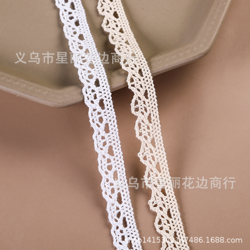厂家直销  本白热销款1.4cm圆圈镂空DIY手工蕾丝 棉线花边