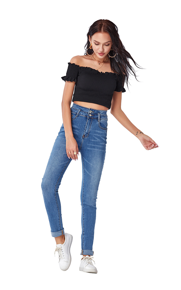 stretch slim casual denim pants NSSY9870