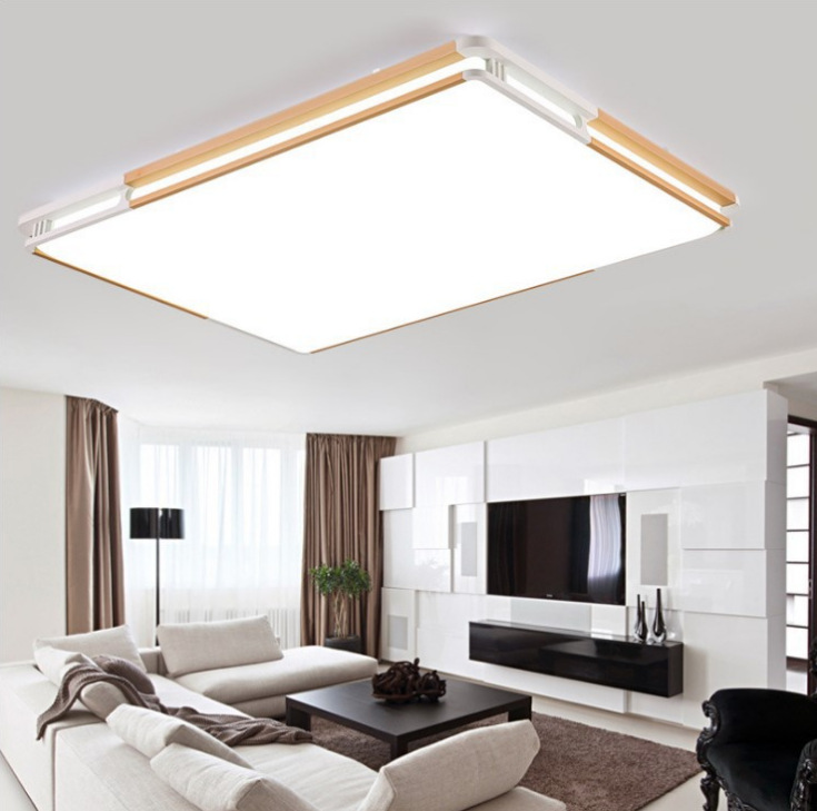 LED吸頂燈長方形鋁材客廳燈飾花紋現代簡約臥室餐廳燈陽台燈具