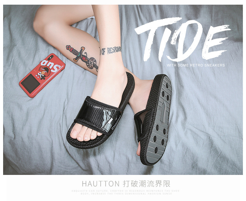 Lu 'an sports slippers Men's summer outdoor EVA anti-slip, European and American fashion Internet celebrity one-piece flip-flops men's cool flip-flops trend undefined