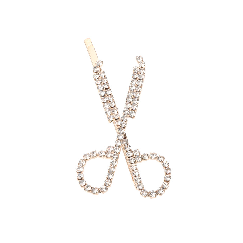 Diamond-studded Scissors Sweet Rhinestone Hair Clip display picture 10