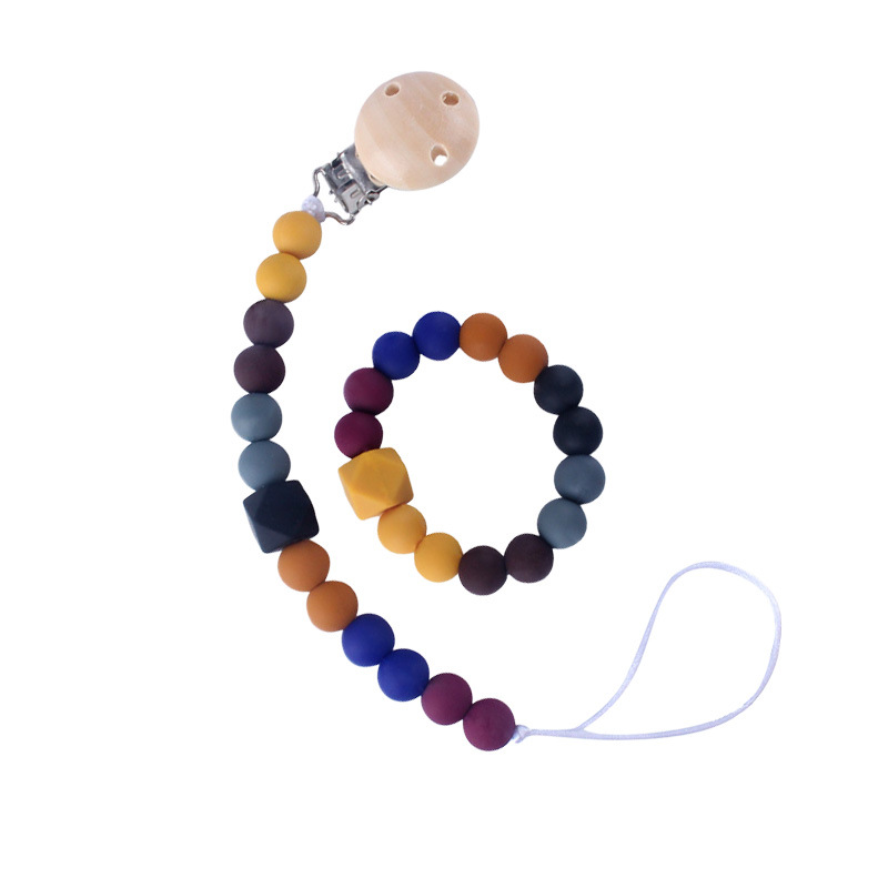 Bebé Hemu chupete clip bebé calmante silicona molar pulsera chupete cadena Amazon nuevo traje de mordedor