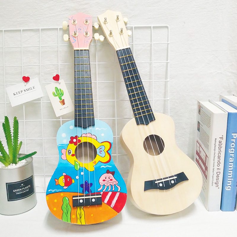 21 inch ukulele ukulele small guitar student DIY toys musical instrument material bag