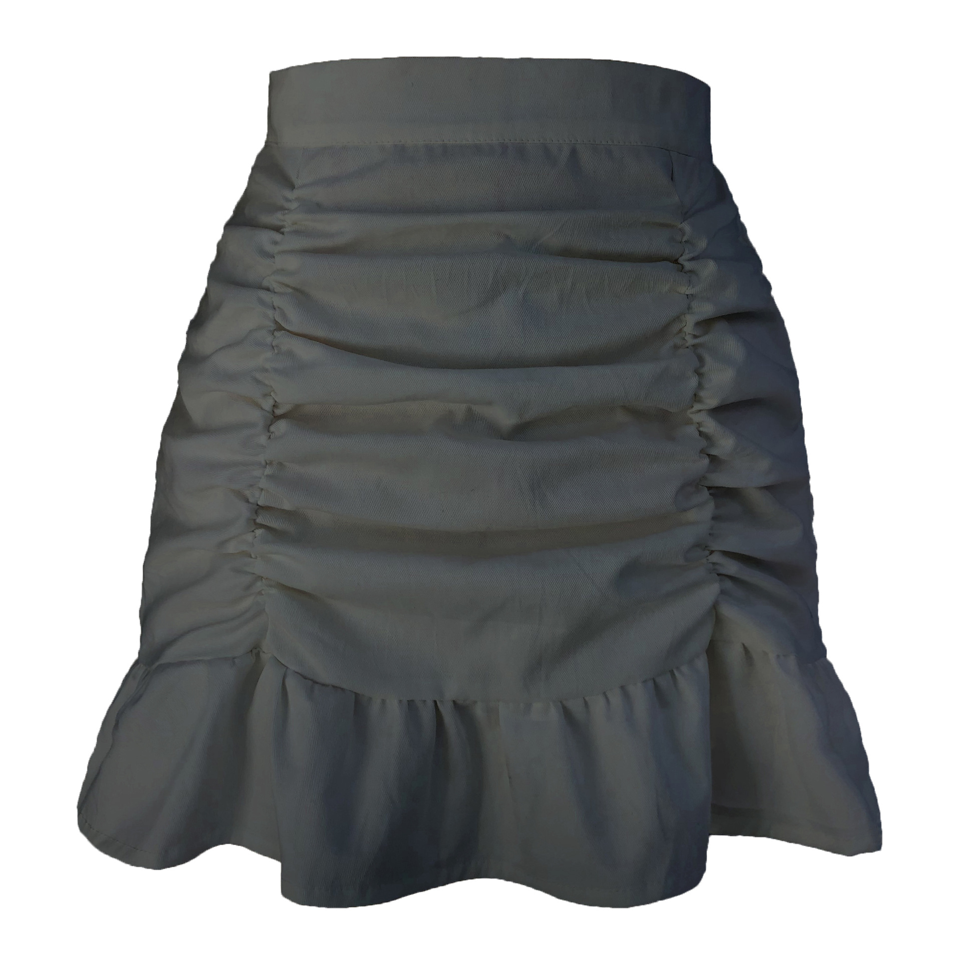 solid color pleated ruffled zipper skirt NSLDY60022