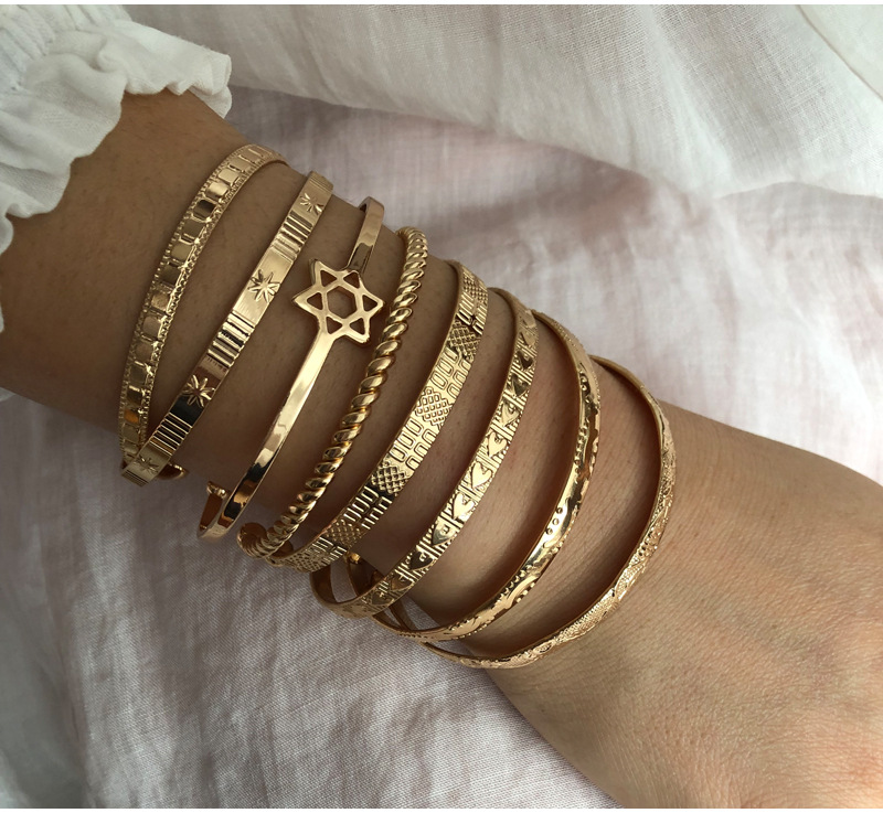 Fashion Heart Shape Flower Alloy Plating Womenu0027S Bangle 1 Piece