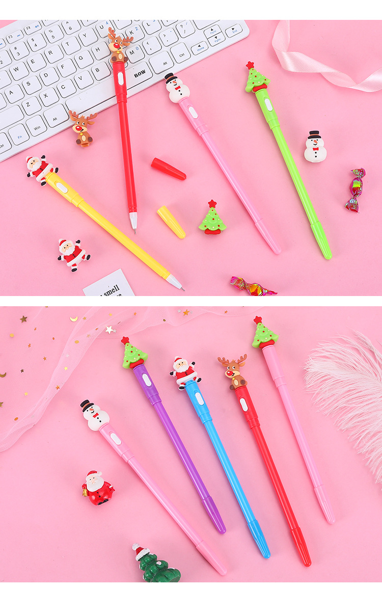 Christmas Creative Stationery Luminous Christmas Tree Snowman Ballpoint Pen 1pcs display picture 1