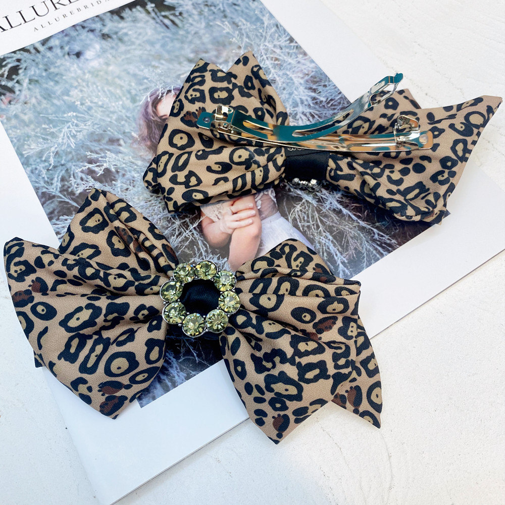 New Leopard Print Multilayer Bow Hairpin display picture 6