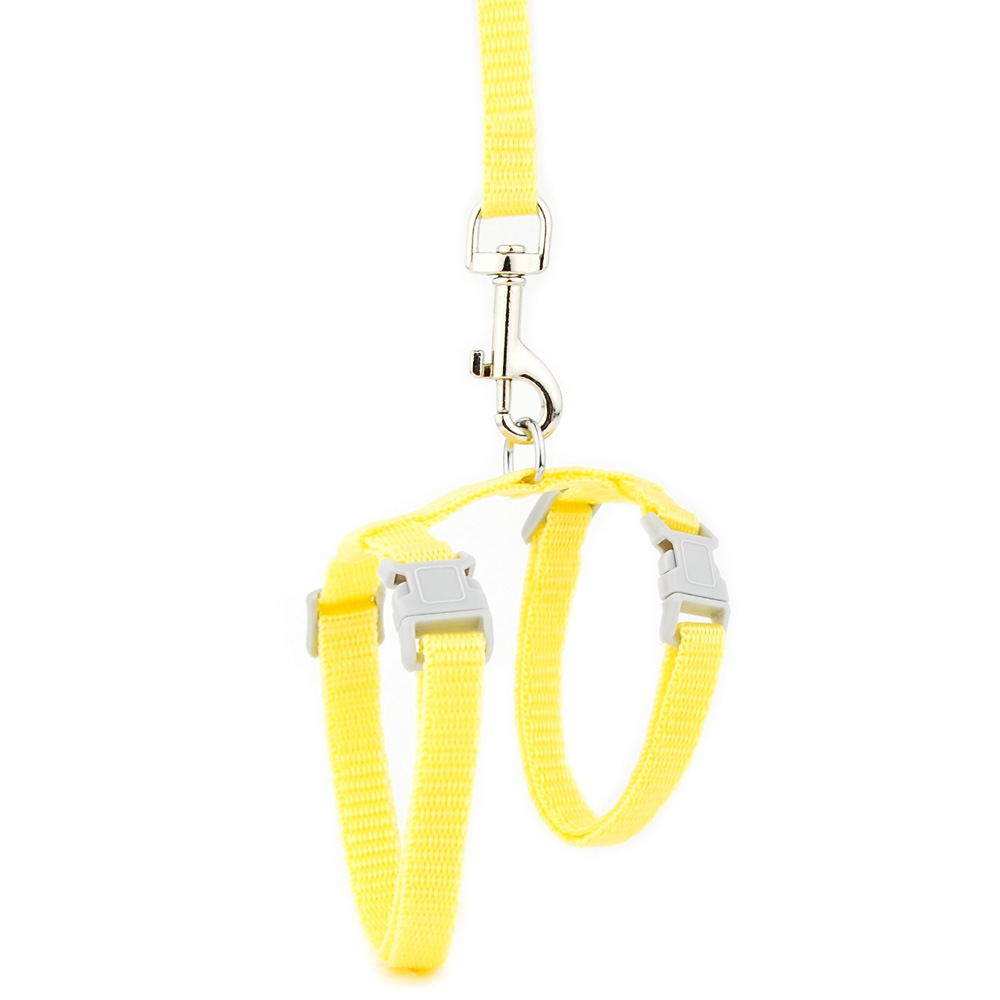 cat harness leash solid yellow