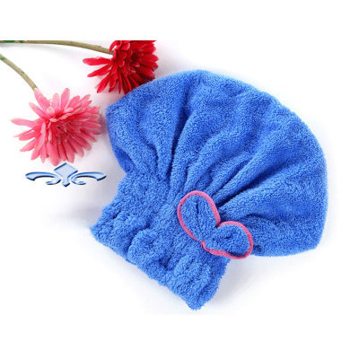 Inicio sin pelusa absorbente coral vellón gorra de secado de cabello microfibra lindo arco círculo gorra de secado de cabello