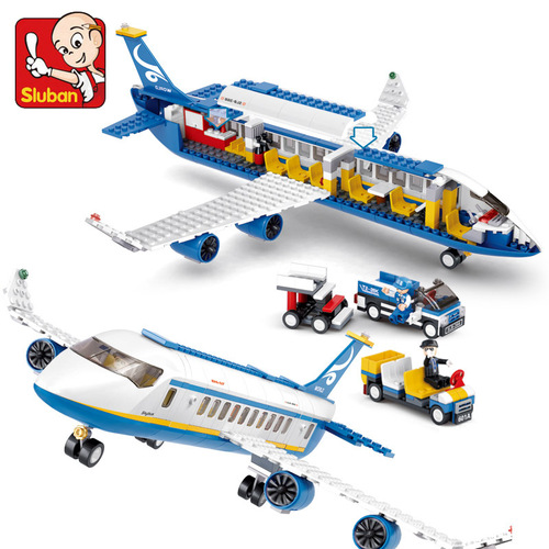 Xiao Luban 0366 building block space shuttle model air bus boy assembly toy transportation creative