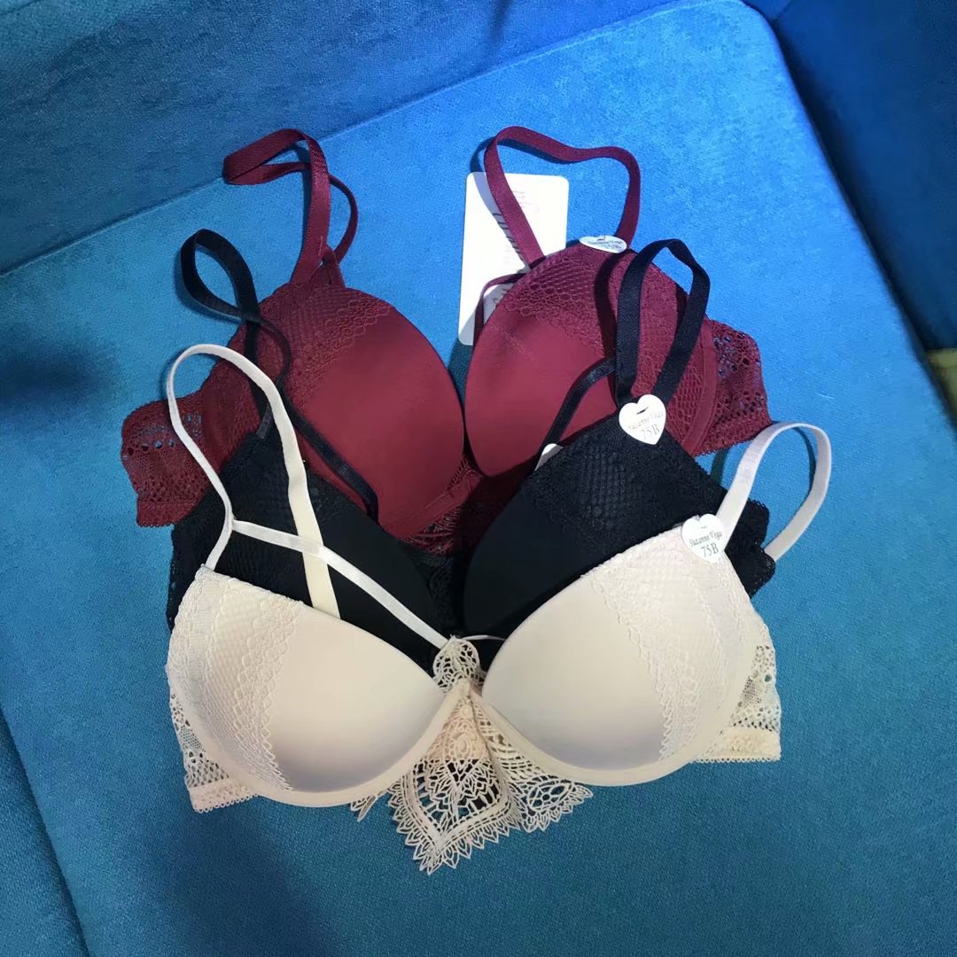 New Sexy Lace Spliced Steel Ring Gathering Top Support Setting for Large Women's Bra Set_voghion.com