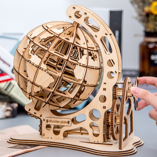 Building block simulation ornaments three-dimensional assembled globe creative DIY three-dimensional assembled crafts mechanical transmission model
