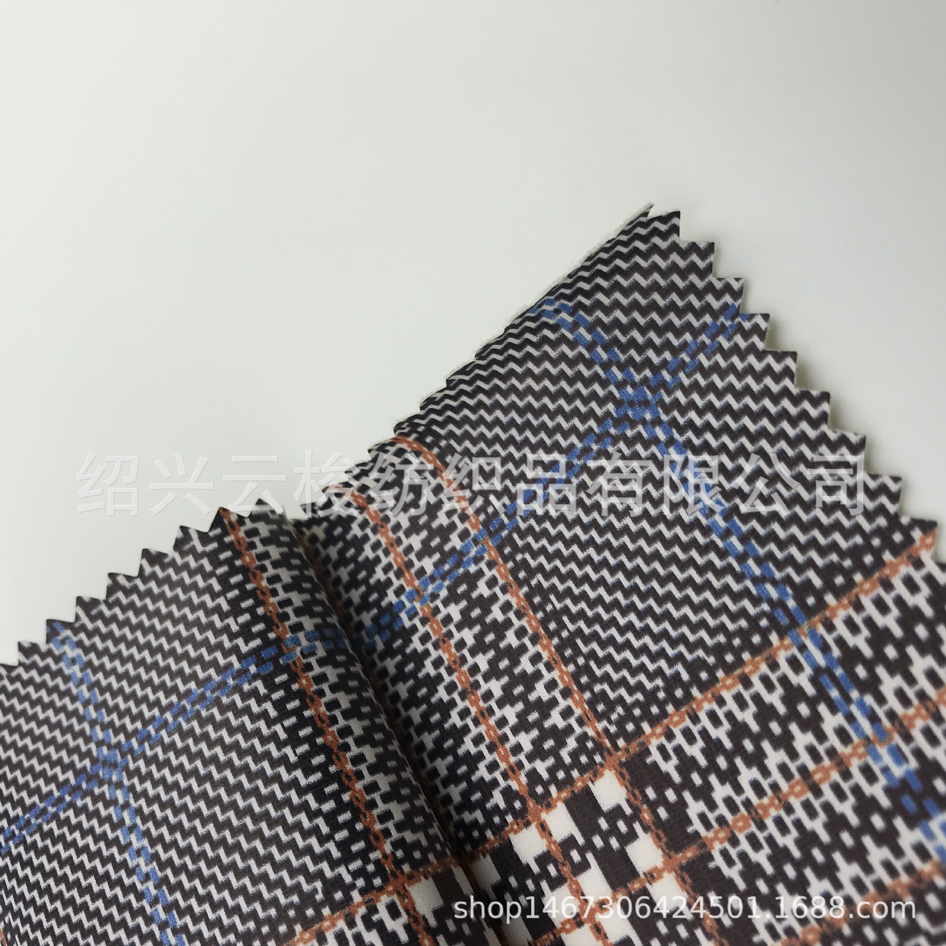 井字形格子  数码PU  时尚面料