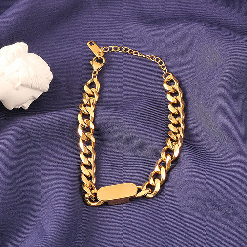 European and American thick chain titanium steel bracelet female trendy Internet celebrity ins hip-hop niche cold style wrist chain non-fading accessories