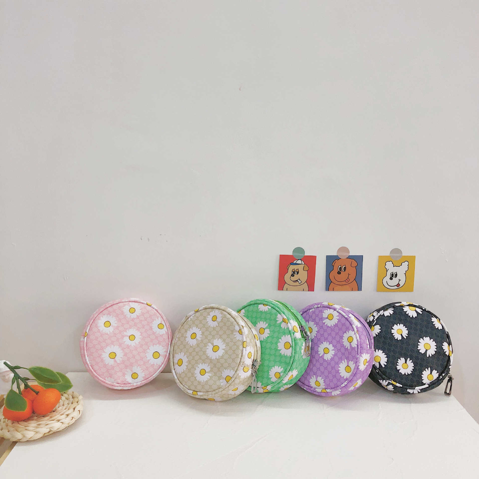 女童時尚pu小圓包公主風小雛菊糖果色胸包腰包兒童零食零錢包潮