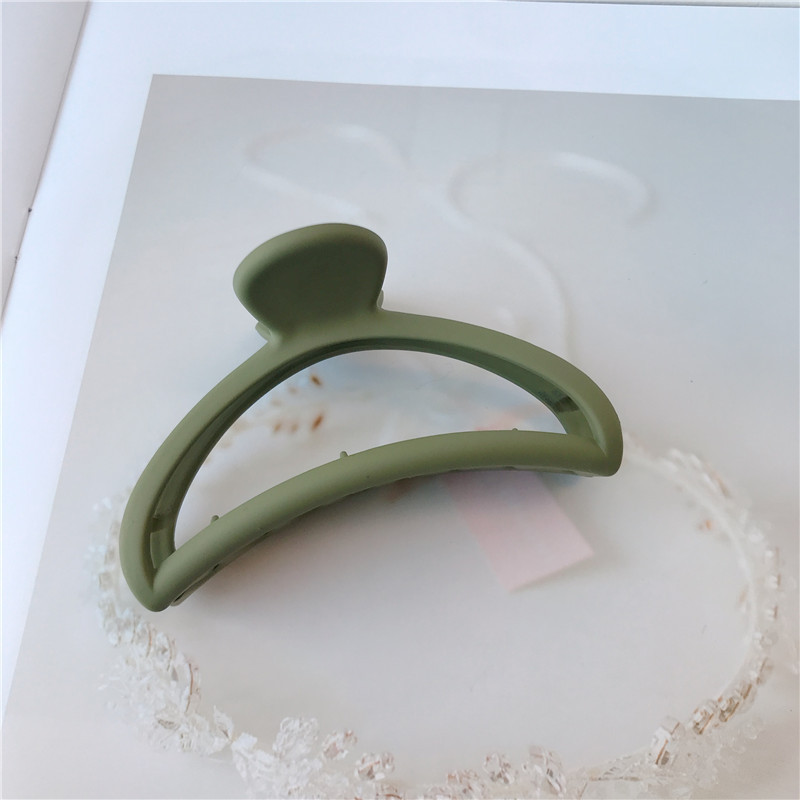 Estilo coreano simple clip de todo partido esmerilado hueco-hacia fuera de la pinza de pelo curvado medio rasguño Cola de Caballo clip de baño horquilla accesorios para el cabello