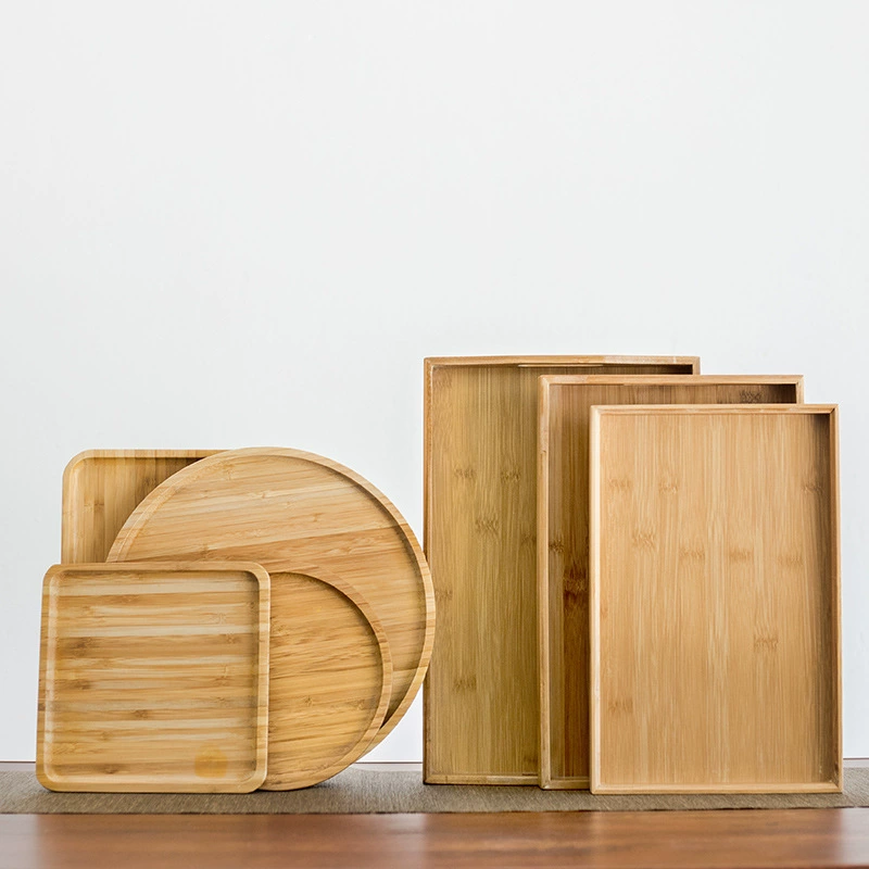 Bamboo tea tray Japanese simplicity house dry soak bamboo plate pot rectangular water cup small bamboo plate small bamboo plate tea table