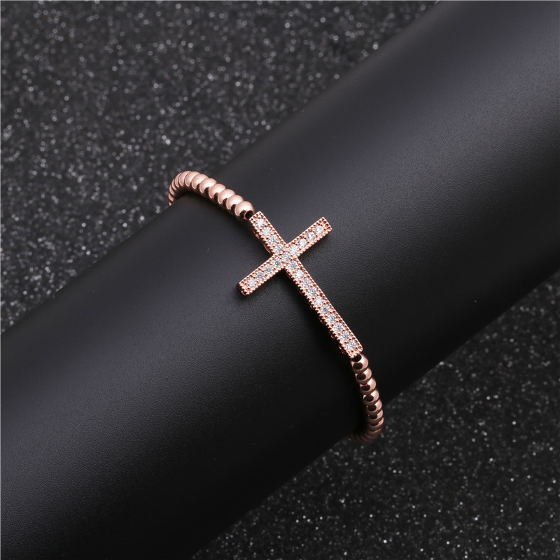 Jewellery For Women Brass Zircon Cross Braid Adjustable Bracelet Wholesales Yiwu Suppliers China display picture 7