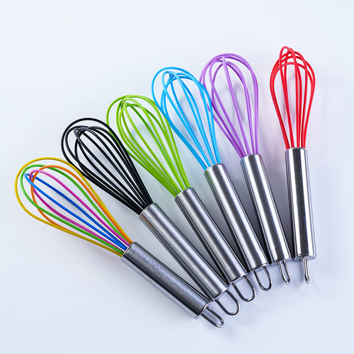 8-inch, 10-inch, 12-inch silicone egg beater, household egg mixer, kitchen gadget, milk frother, baking tool