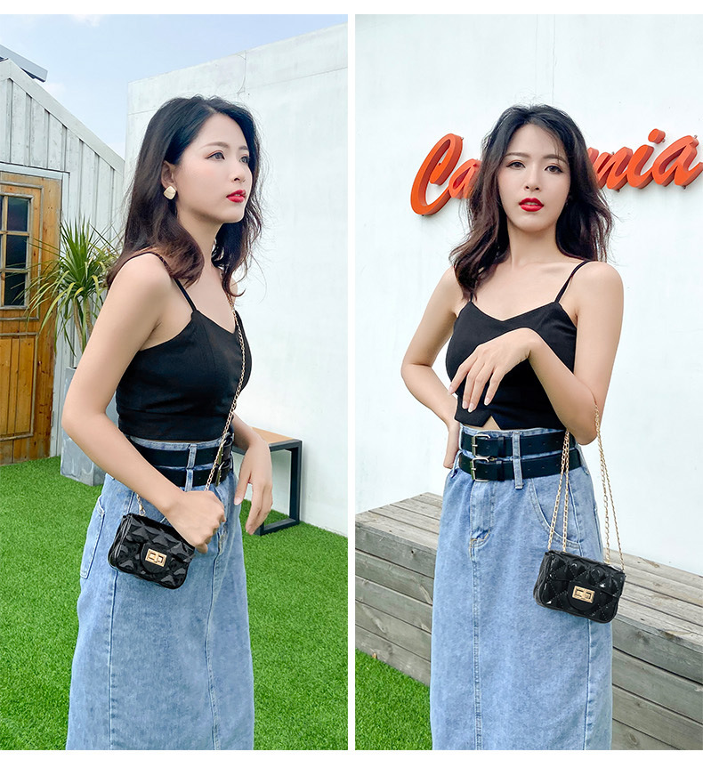 105g Weight Polyester Lining Material Flip Cover Closure Type Chain Strap Type Women's Pvc Plaid Streetwear Square Flip Cover Crossbody Bag