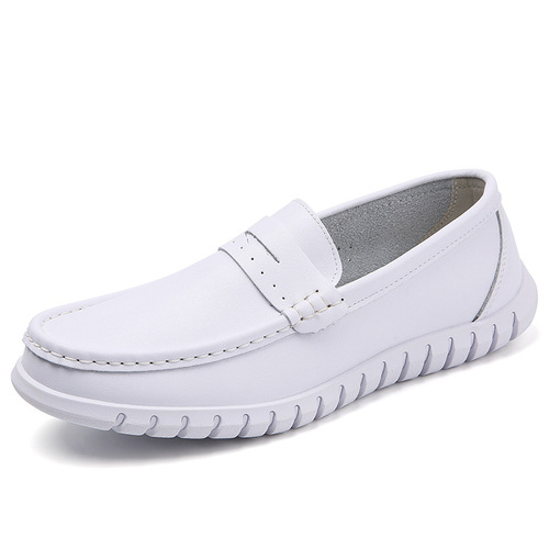 White Soft-Sole Non-Slip Hospital Work Shoes for Male Nurses, Breathable and Comfortable, Men's Casual Thick-Sole Shoes, One Piece Drop Shipping