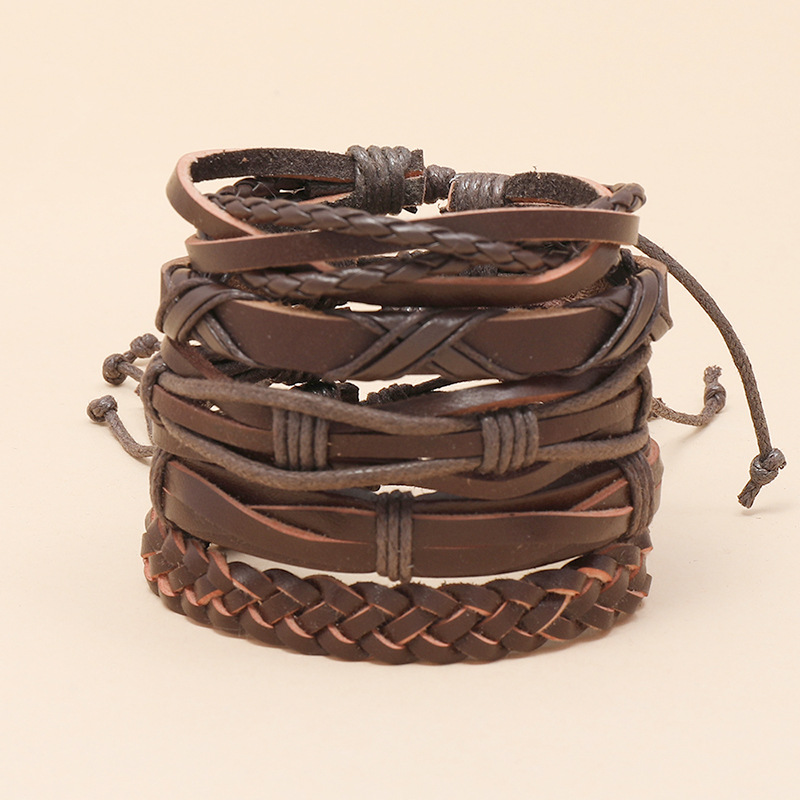 new  retro woven leather bracelet