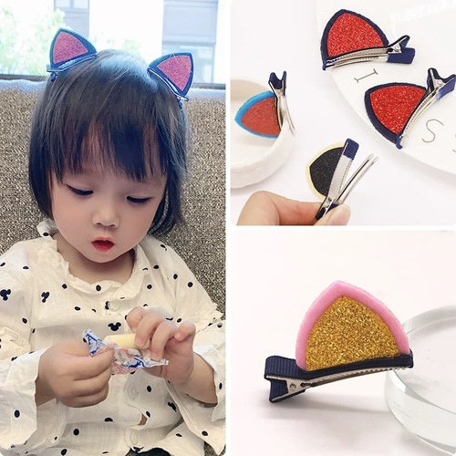 10 pairs catear children hair barrette hair accessories hairpin rabbit cat ear girl lady hairpin shining baby side clip