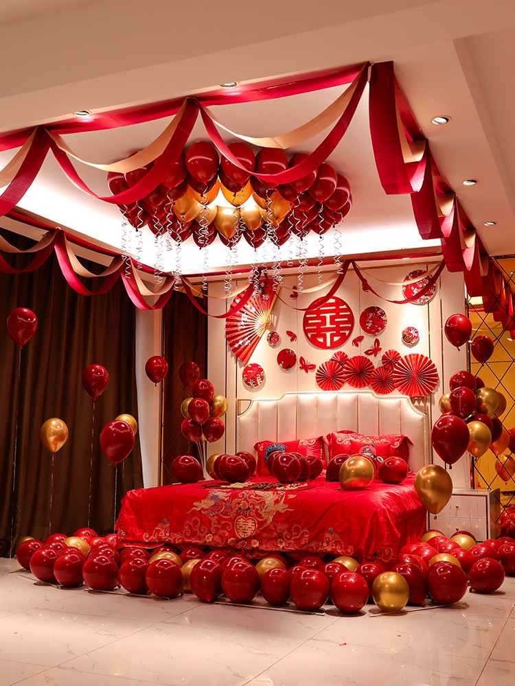 婚房布置套装结婚网红婚房装饰创意浪漫男方婚礼新房气球场景布置