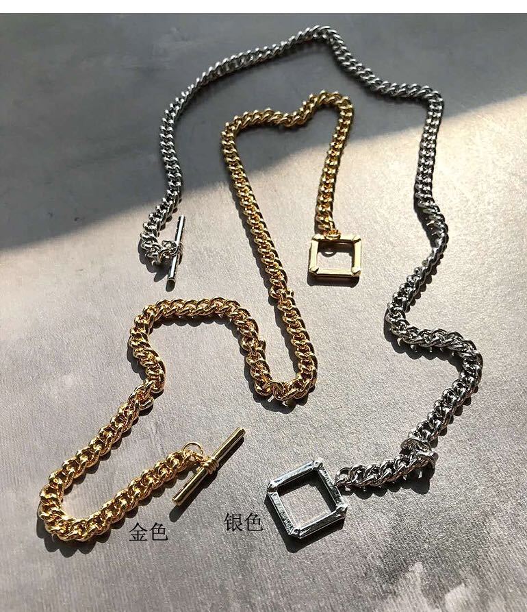 Metal Hip-hop Punk Thick Chain Short Square Buckle Neck Chain Bracelet Wholesale Nihaojewelry display picture 10