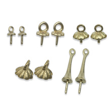 定 制铜毛坯耳饰饰品配件 手工耳环耳坠制作材料珍珠吊铸铜雨花伞