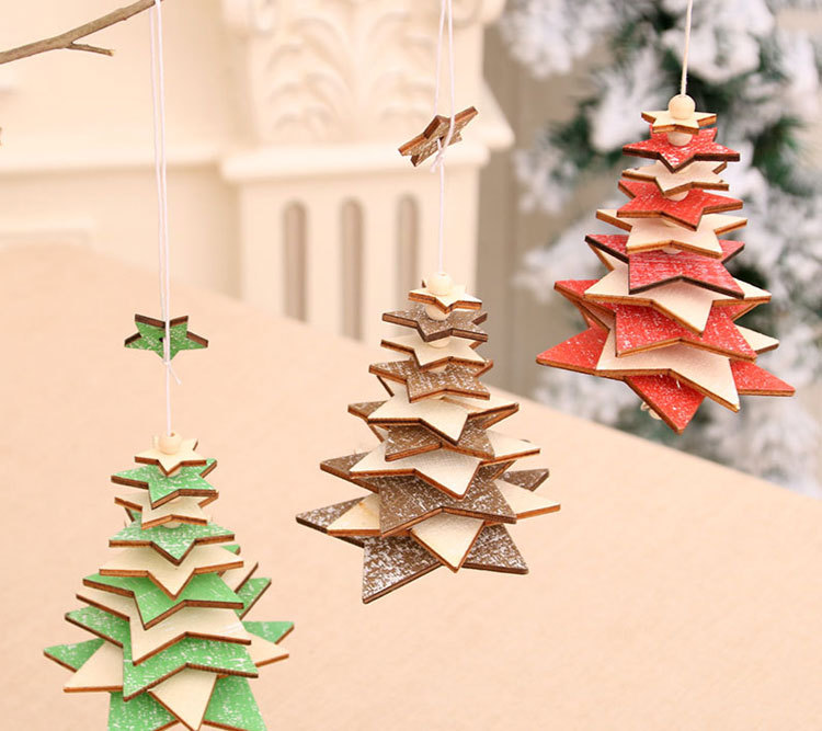 70g Weight Christmas Festival Christmas Decorations Wooden Bells Pendant Wholesale 12