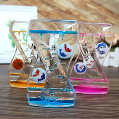 New decompression oil leak crystal oil drop acrylic ornaments crafts hourglass student gifts children's toys street stalls