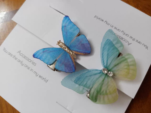 Summer Fairy Hair Clips with Dreamy Butterfly Design, Edge Clips for Girls, Duckbill Hair Accents, Bangs Hairpin, Photo Accessories