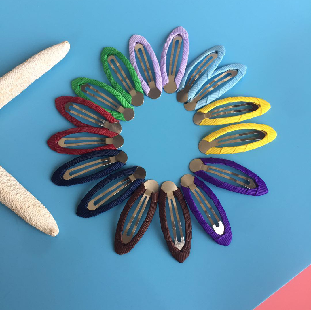 Water Drop Type BBClip Children's Jewelry Handmade DIYFabric Ribbon Bag Colorful Hair Accessories Hairpin Accessories Direct