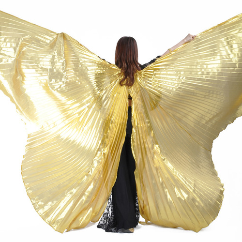 Slit gold wings, belly dance wings, belly dance slit gold wings and silver wings, belly dance props and accessories