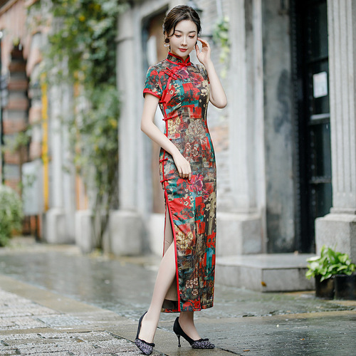 Chinese Dress cheongsam for womenChinese women&apos;s double cheongsam and long cheongsam