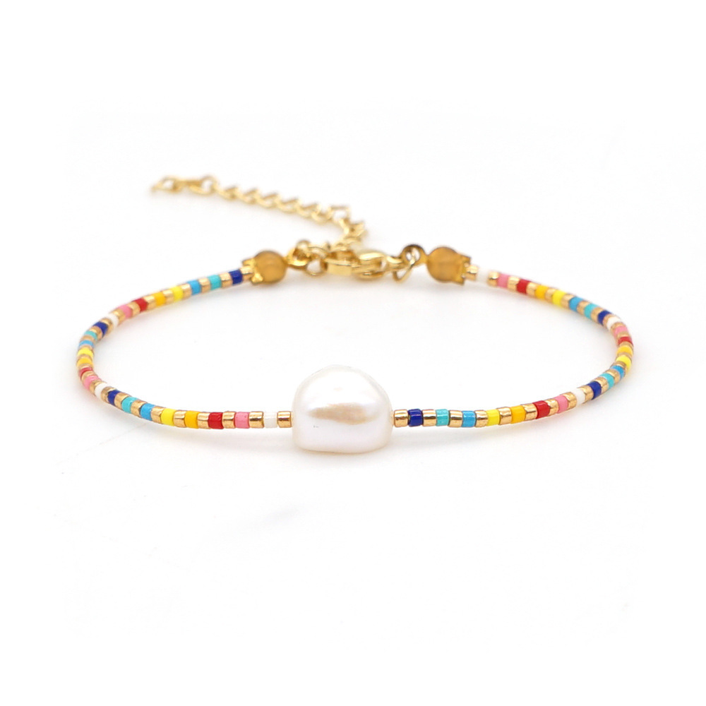 Sweet Mother Pearl Shellfish Imitation Pearl Alloy Resin Beaded Bracelets display picture 5