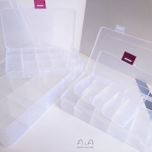 Multi-grid parts accessories loose bead box transparent plastic storage box removable classification grid jewelry accessories storage box