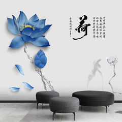 GS9173荷花自粘背景牆溫馨貼畫臥室牆紙房間牆壁貼紙客廳牆貼