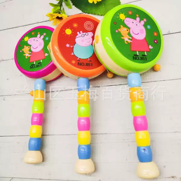 Two-Yuan Store Rattle Baby Traditional Toy Drum Plastic Drum Two-Yuan Toy Supply